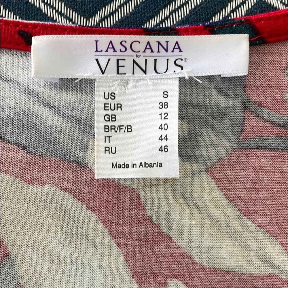 Lascana VENUS Red and Blue Midi Sundress with Flutter Sleeves